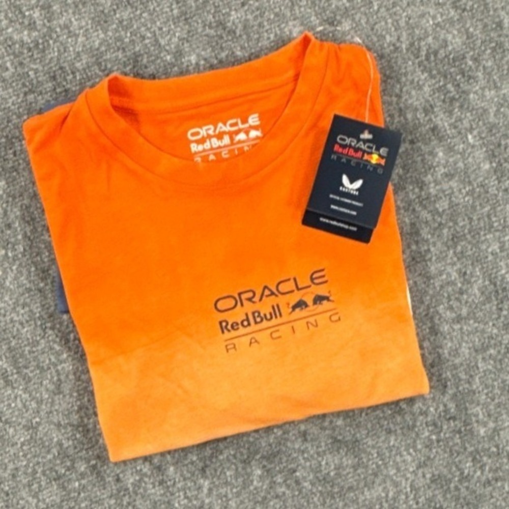 Castore Oracle Red Bull Racing Max Verstappen MV1 F1 Mens M Orange Shirt NWT